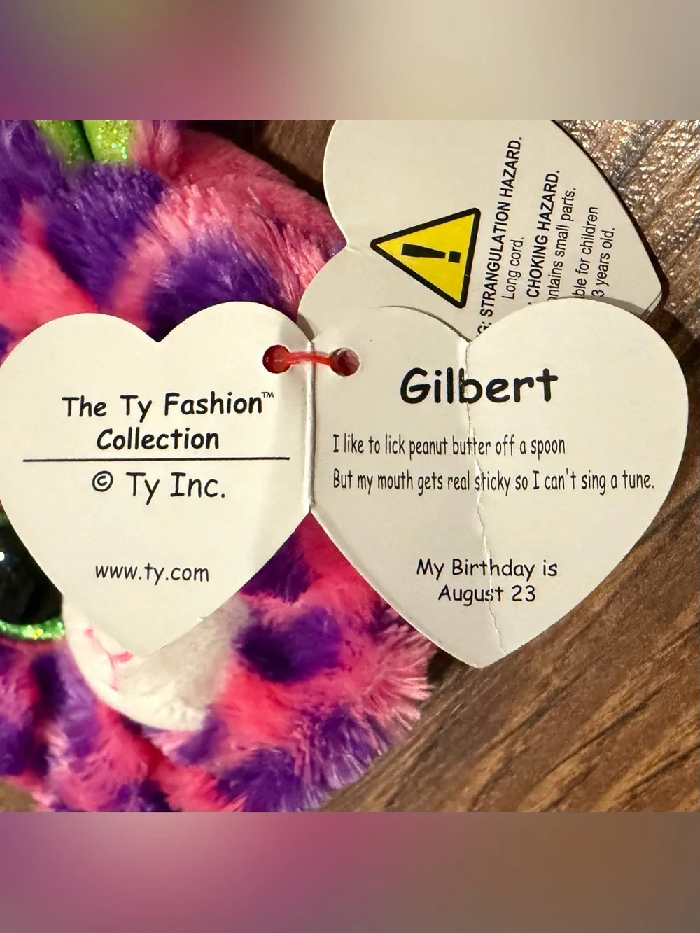 NWT Ty Collection Gilbert the Giraffe Coin Purse Wristlet, DOB 8/23